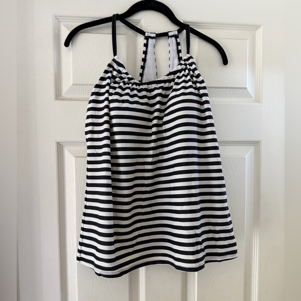 Black & White Striped tankini  Top